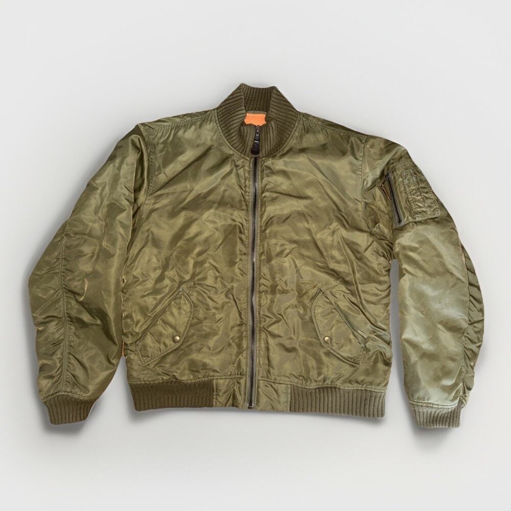 Ralph Lauren Polo Jeans Co. Military Surplus Army Green Bomber Jacket Coat L Y2K
